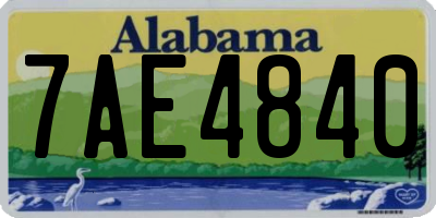 AL license plate 7AE4840