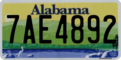AL license plate 7AE4892