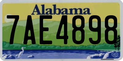 AL license plate 7AE4898