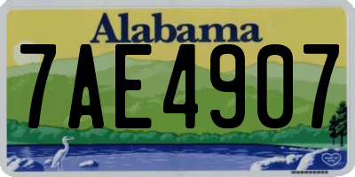 AL license plate 7AE4907