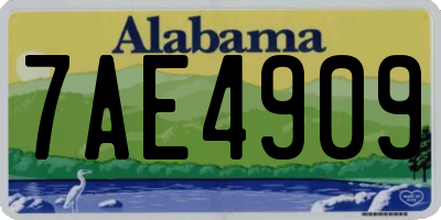 AL license plate 7AE4909