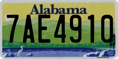 AL license plate 7AE4910