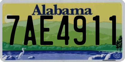 AL license plate 7AE4911