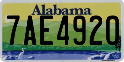 AL license plate 7AE4920