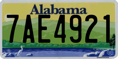 AL license plate 7AE4921