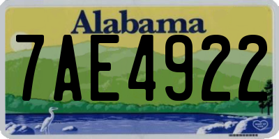 AL license plate 7AE4922