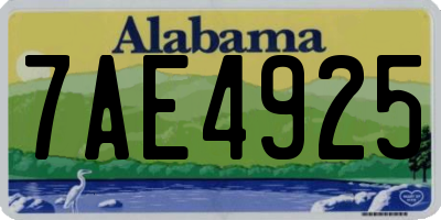 AL license plate 7AE4925