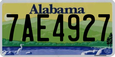 AL license plate 7AE4927