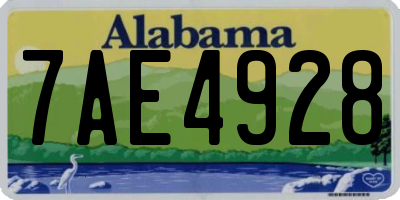 AL license plate 7AE4928