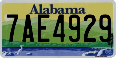 AL license plate 7AE4929