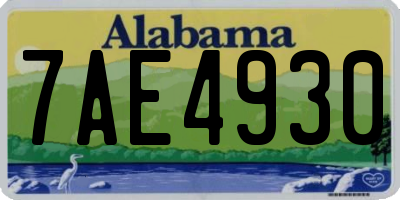 AL license plate 7AE4930