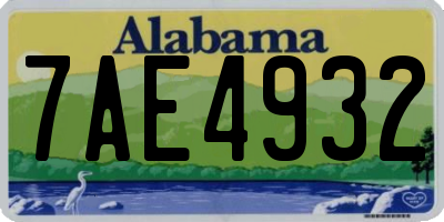 AL license plate 7AE4932