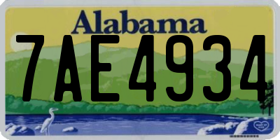 AL license plate 7AE4934