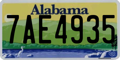 AL license plate 7AE4935