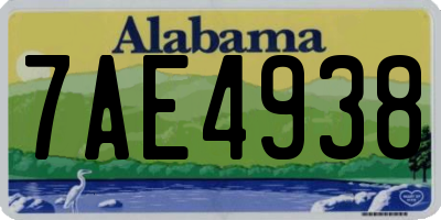 AL license plate 7AE4938