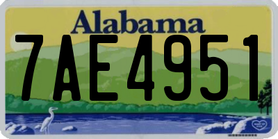 AL license plate 7AE4951