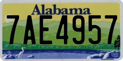 AL license plate 7AE4957