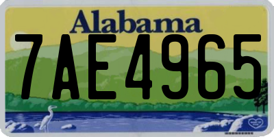 AL license plate 7AE4965