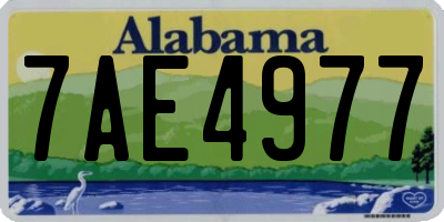AL license plate 7AE4977