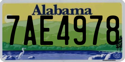 AL license plate 7AE4978