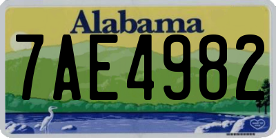 AL license plate 7AE4982