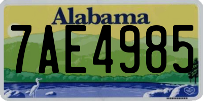 AL license plate 7AE4985