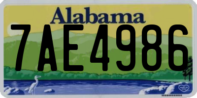 AL license plate 7AE4986