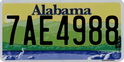 AL license plate 7AE4988
