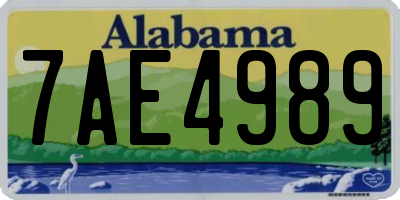 AL license plate 7AE4989