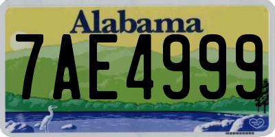 AL license plate 7AE4999