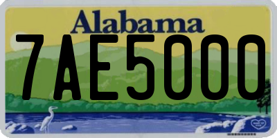 AL license plate 7AE5000