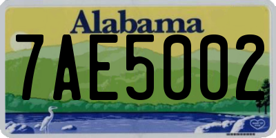 AL license plate 7AE5002