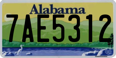 AL license plate 7AE5312