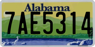 AL license plate 7AE5314