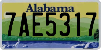 AL license plate 7AE5317