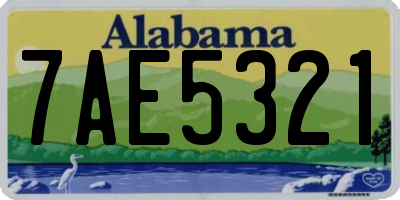AL license plate 7AE5321