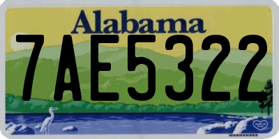 AL license plate 7AE5322