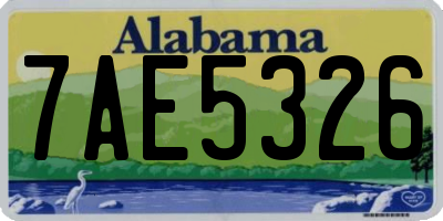 AL license plate 7AE5326