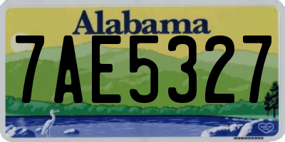 AL license plate 7AE5327
