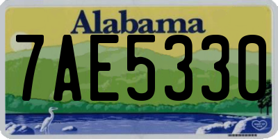 AL license plate 7AE5330