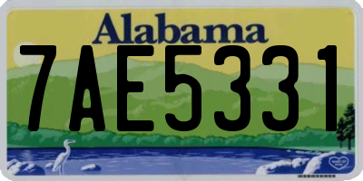 AL license plate 7AE5331