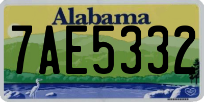 AL license plate 7AE5332