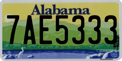 AL license plate 7AE5333
