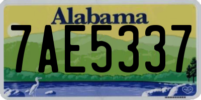 AL license plate 7AE5337