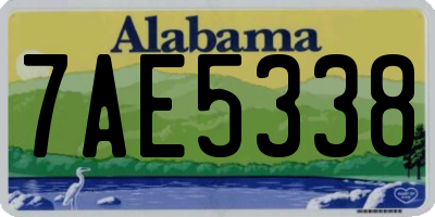 AL license plate 7AE5338