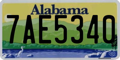 AL license plate 7AE5340