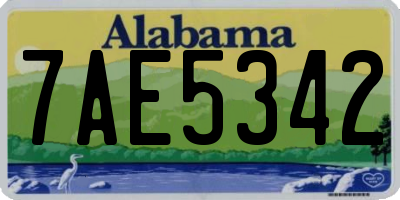 AL license plate 7AE5342