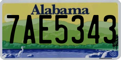 AL license plate 7AE5343