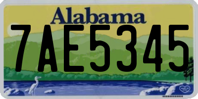 AL license plate 7AE5345
