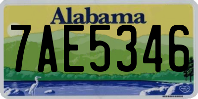 AL license plate 7AE5346